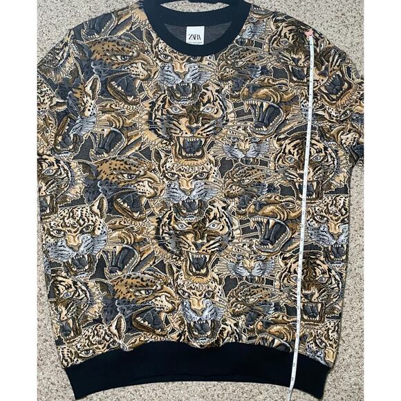 Zara Men's - Tiger Jacquard Quilted Sweater - Excellent! - Picture 8 of 16